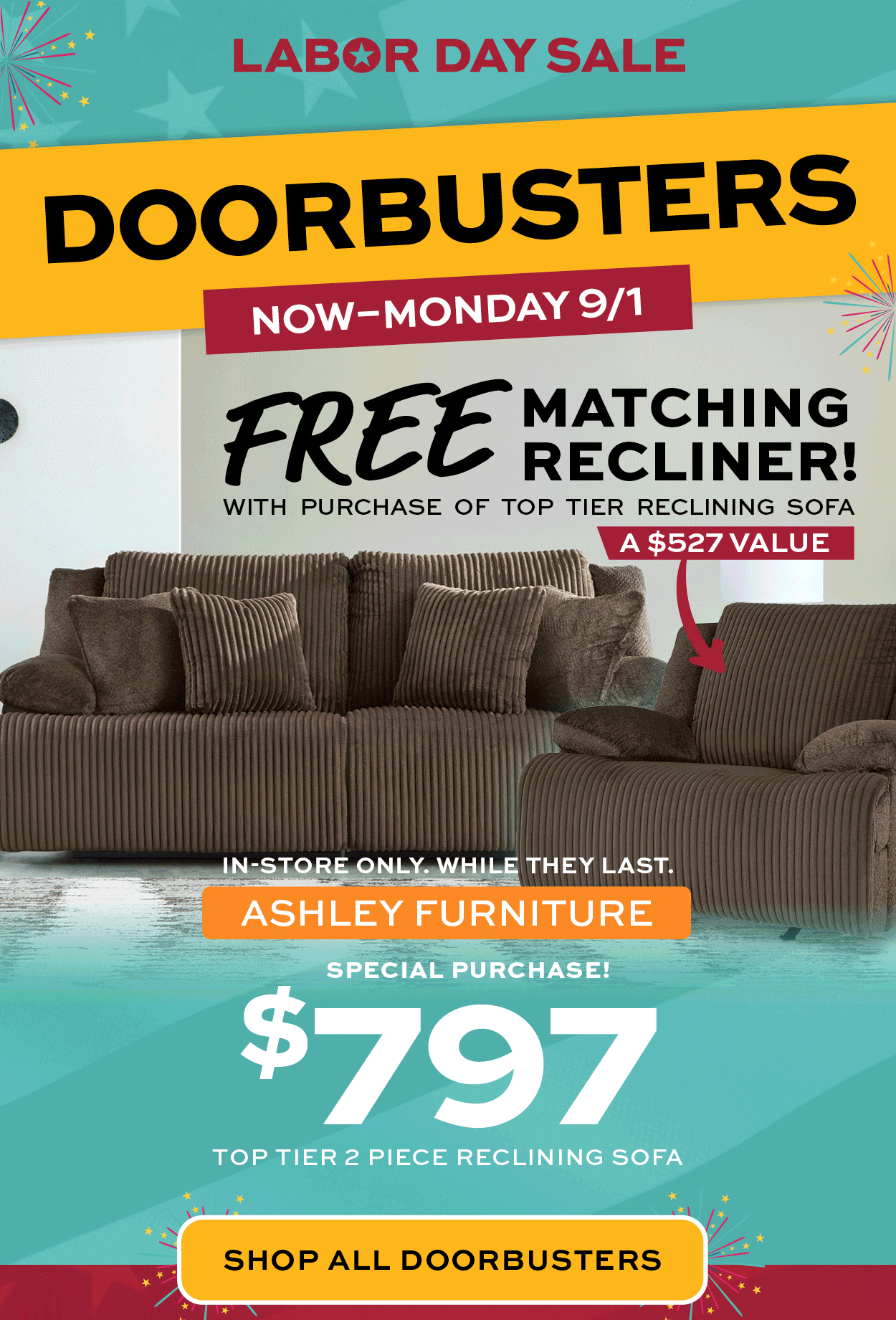 Labor Day Doorbusters! Now–Monday only!