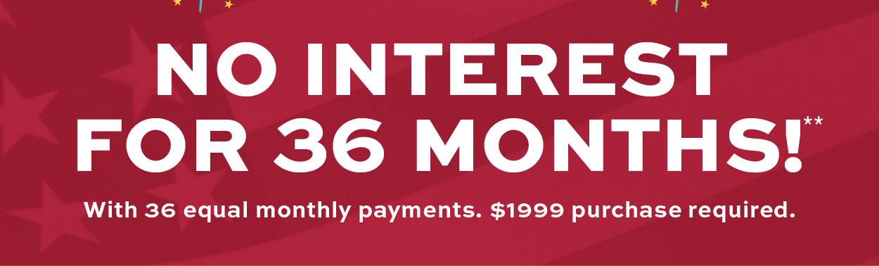 No Interest for 36 Months! Minimum purchase required. Learn more