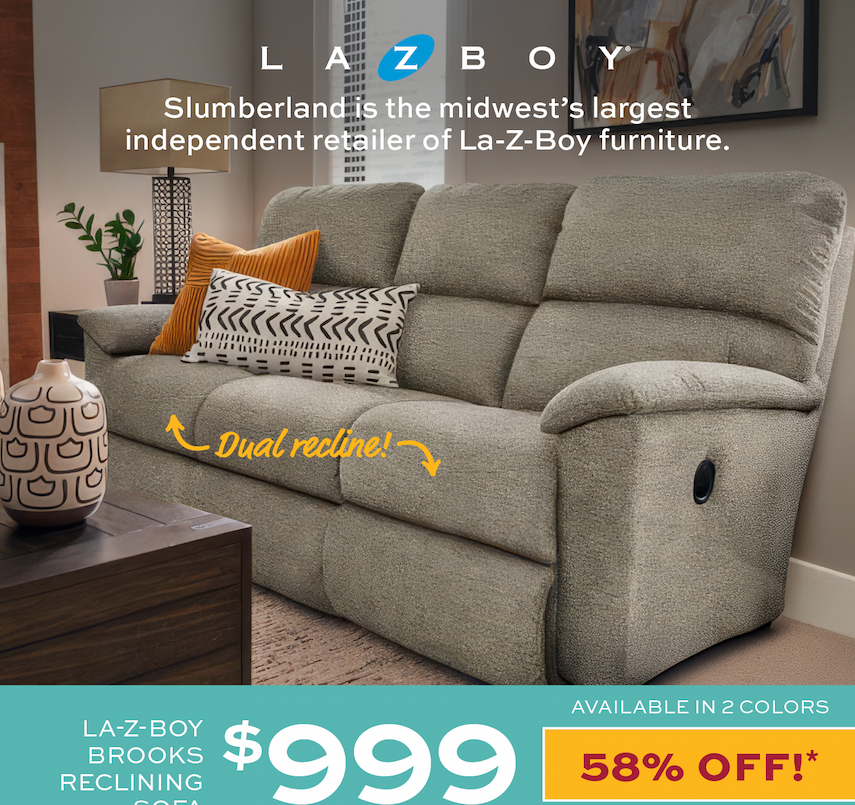 La-Z-Boy Brooks Reclining Sofa $999!