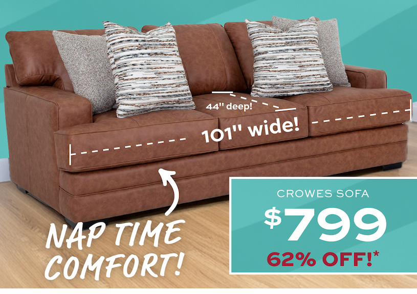 Crowes Sofa $799! 62% off!*