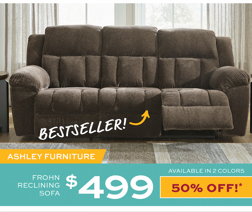 Ashley Furniture Frohn Reclining Sofa $499