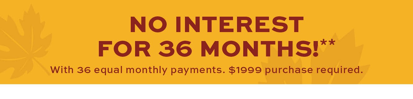 No interest for 36 months** Learn more