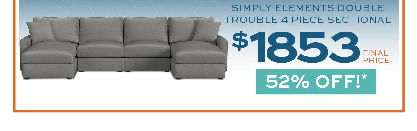 Simply elements double trouble 4 piece sectional $1853