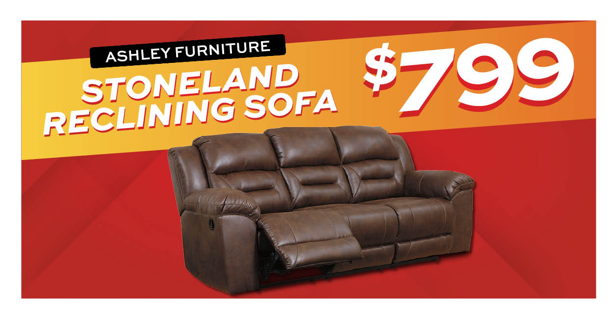 Ashley Furniture Stoneland Reclining Sofa $799