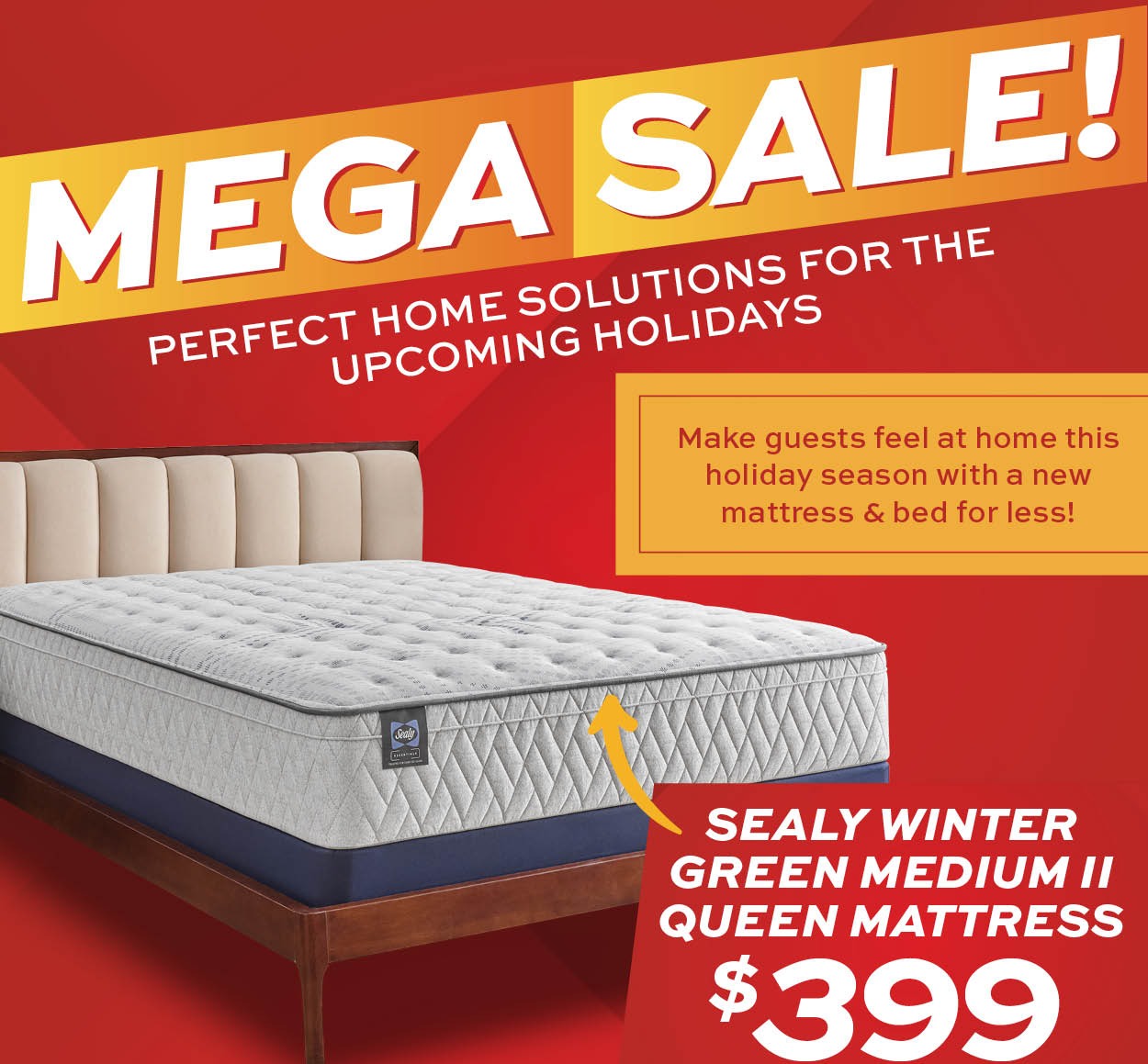 Sealy winter green medium II queen mattress $399