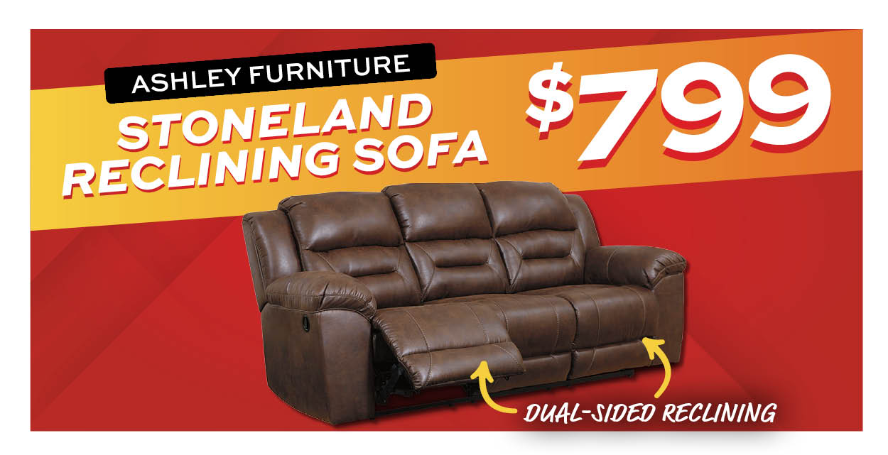Ashley Stoneland reclining sofa $799