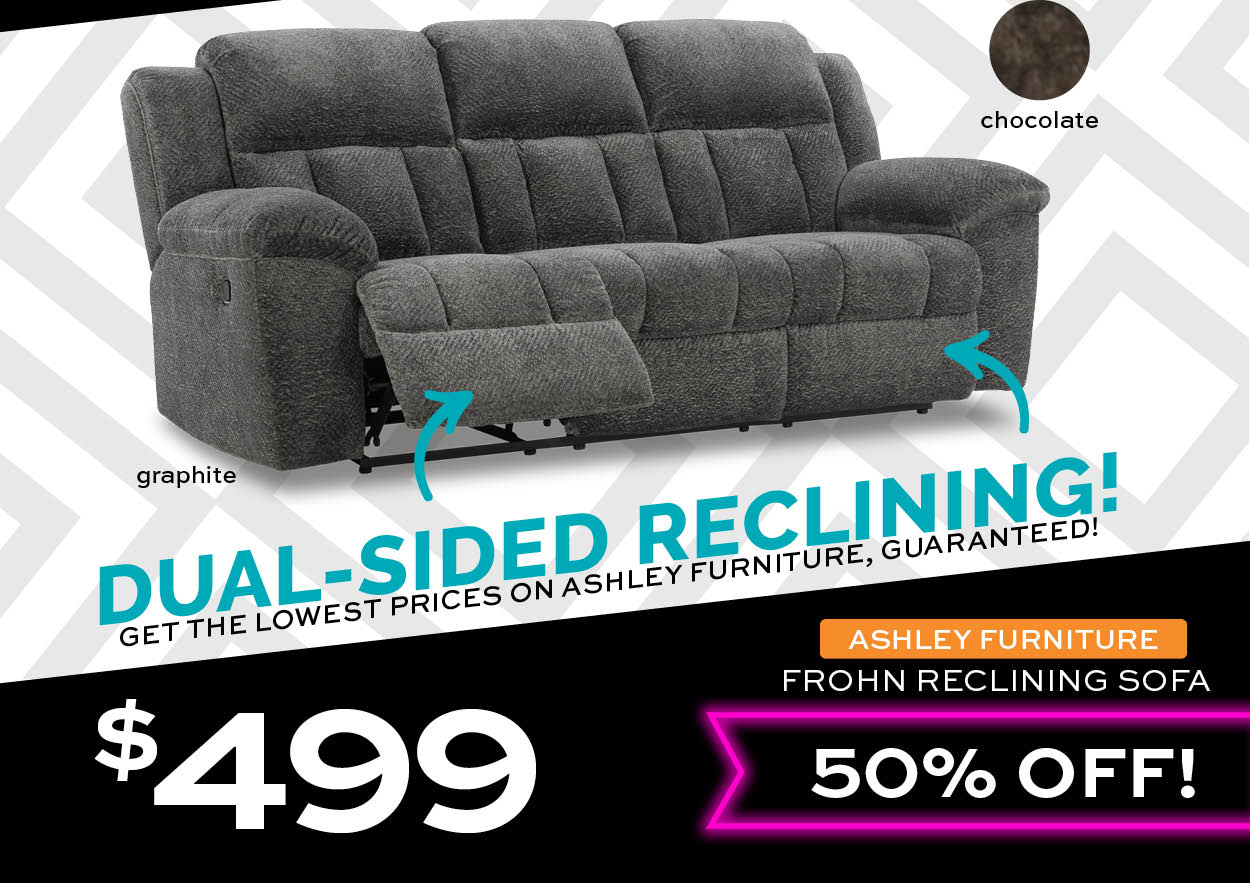 Ashley Frohn Reclining Sofa $499