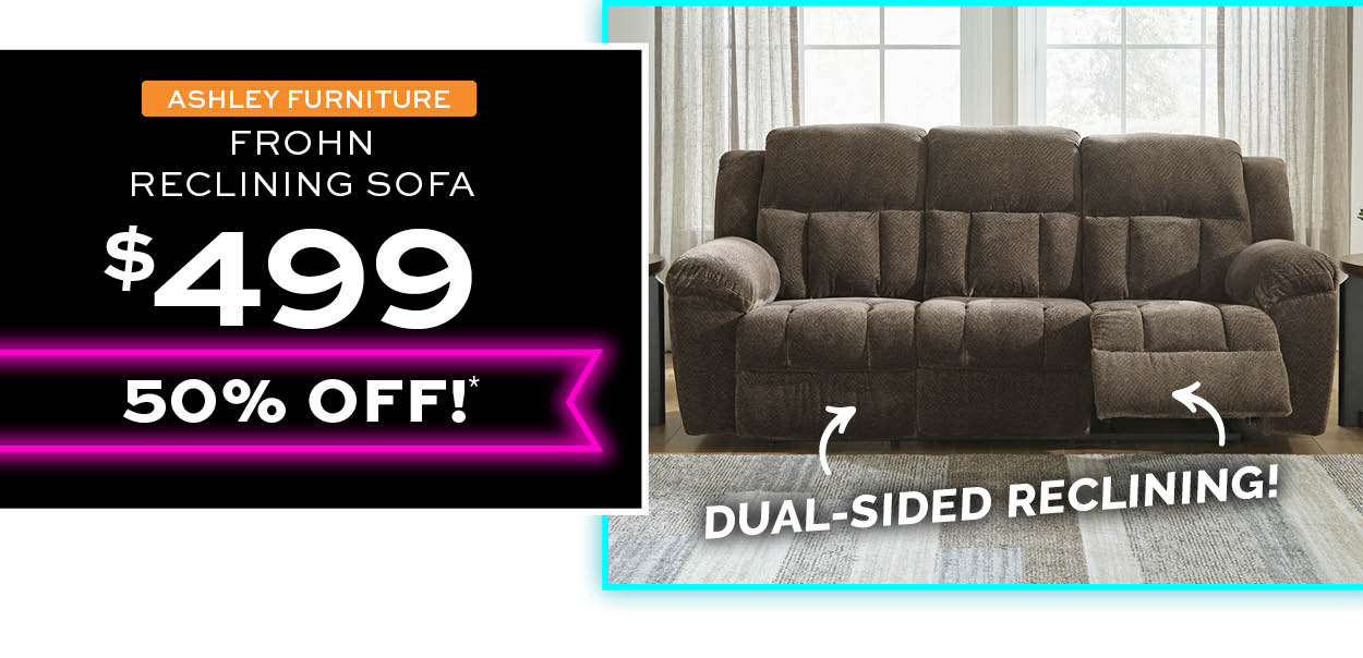 Ashley Frohn Reclining Sofa $499