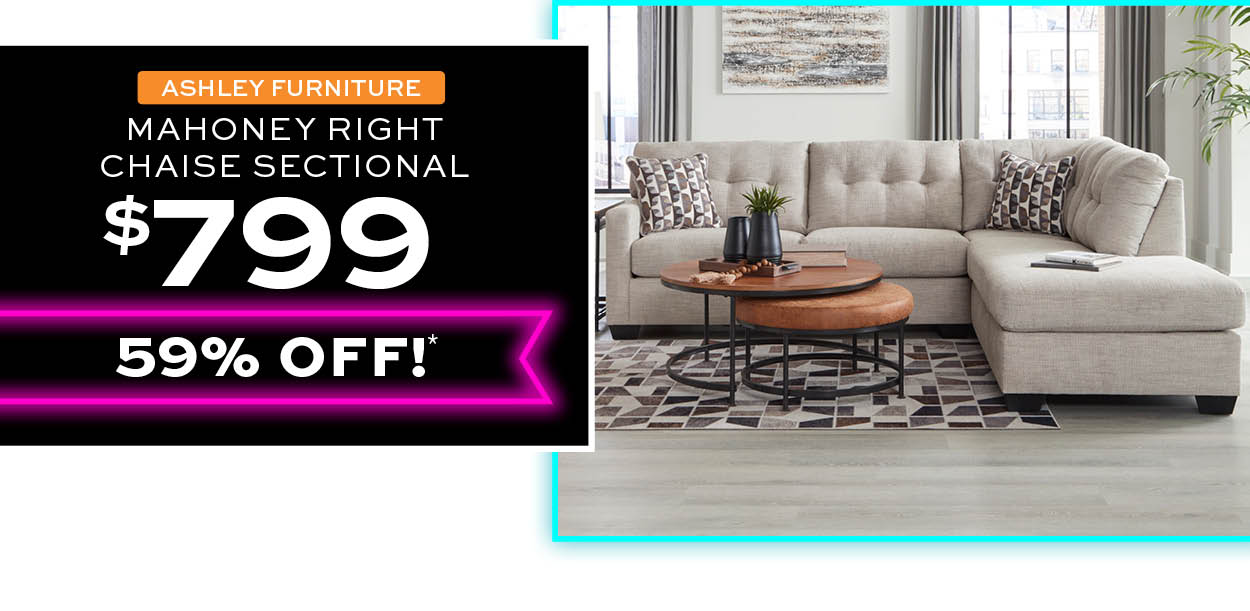 Ashley Mahoney Right Chaise Sectional $799
