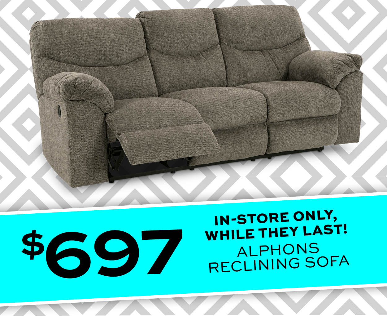Alphons Reclining Sofa $697