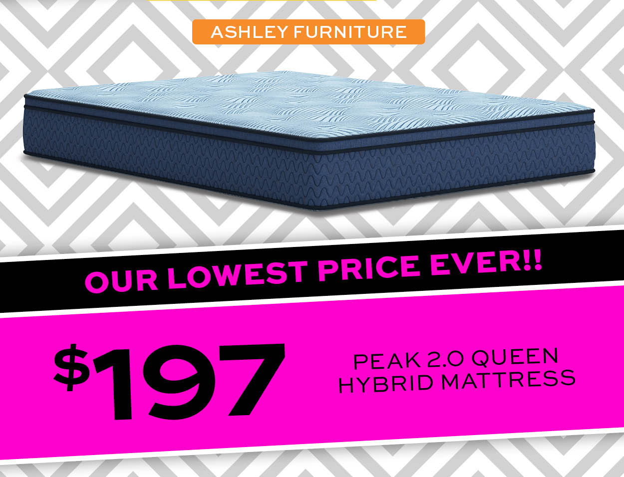 Ashley Peak 2.0 Queen Hybrid Mattress $197