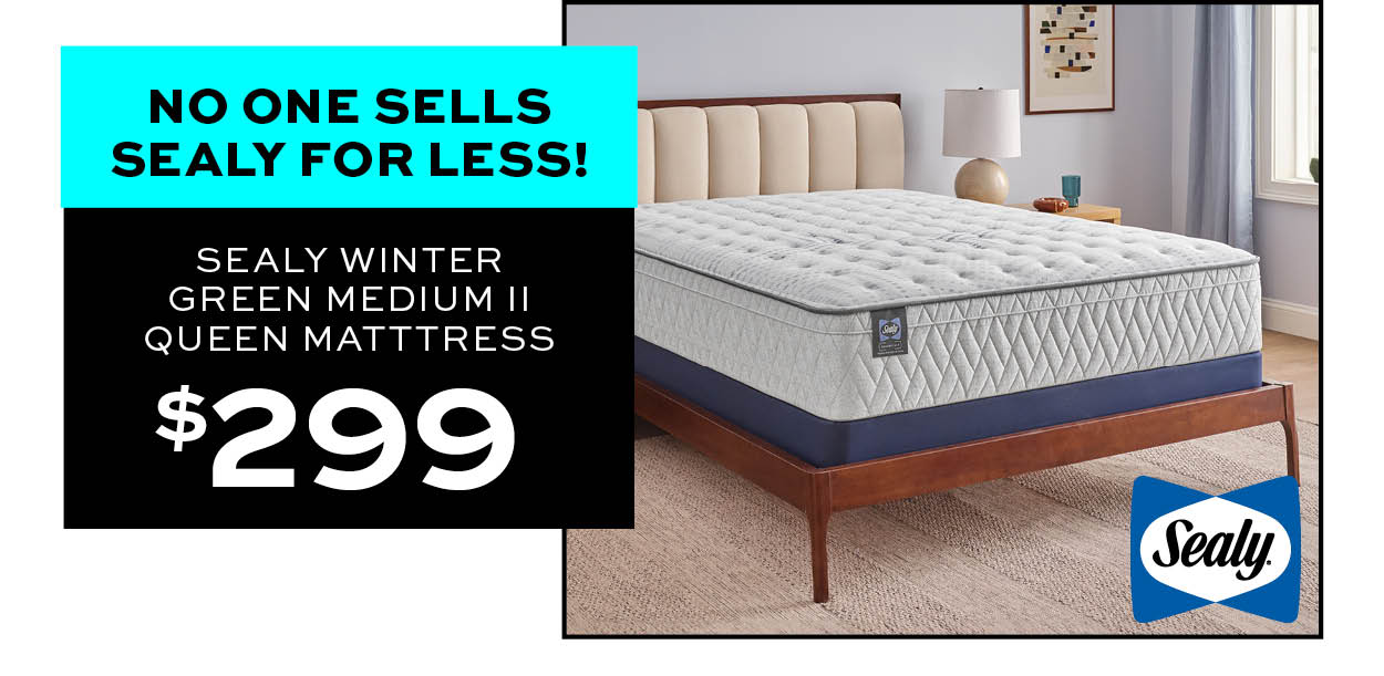 Sealy Winter Green Medium II Queen Mattress $299