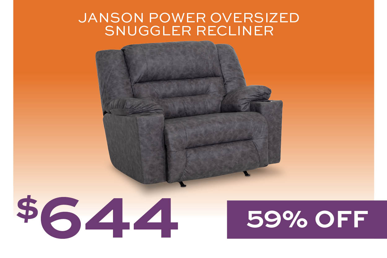 Janson Power Oversized Snuggler Recliner $644