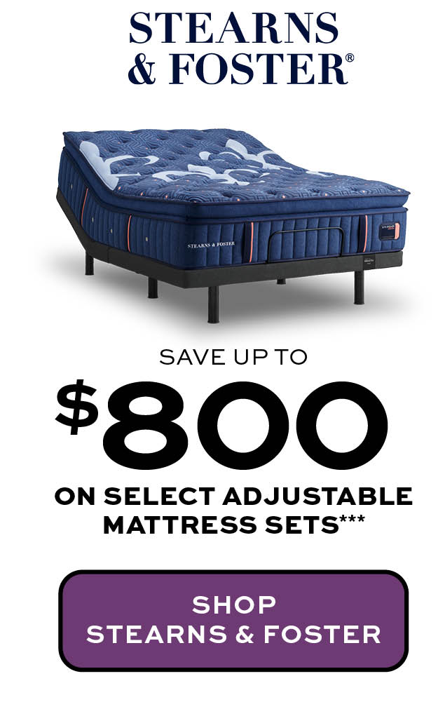 Save up to $800 on select adjustable mattress sets* learn more