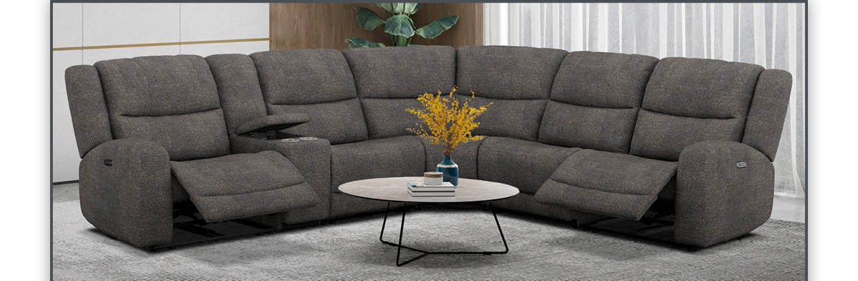 Grayson 6 Piece Sectional with 2 Power Ends and 1 Power Armless