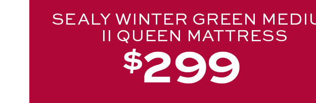 Sealy Winter Green Medium II Queen Mattress $299