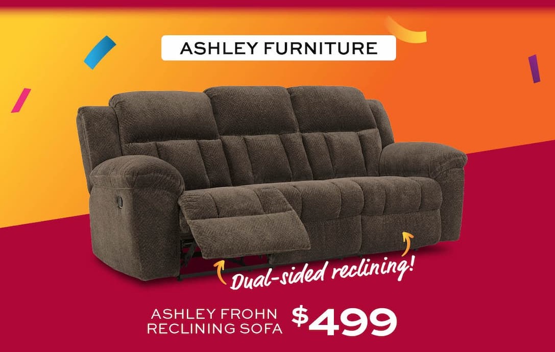 Ashley Frohn Reclining Sofa $499
