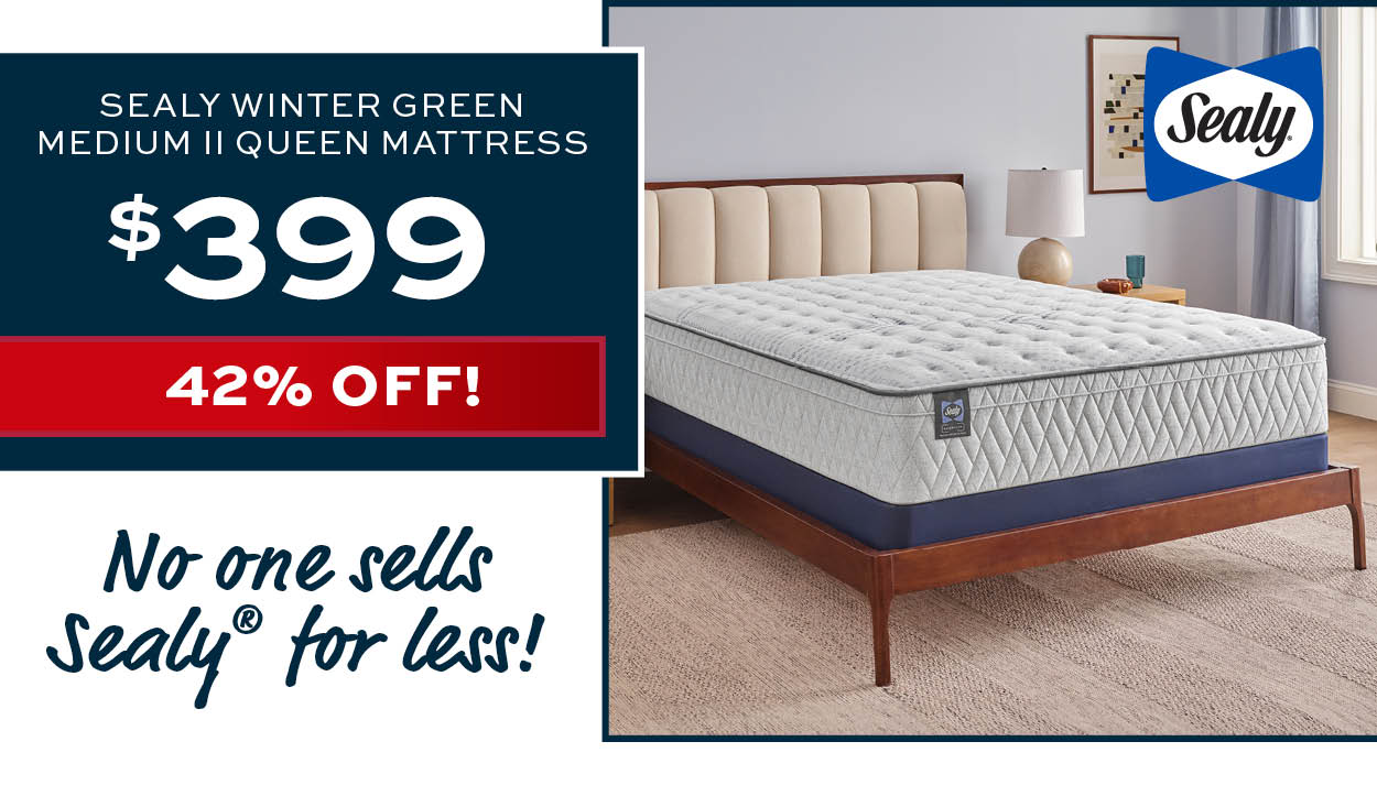 Sealy Winter Green Medium II Queen Mattress $399