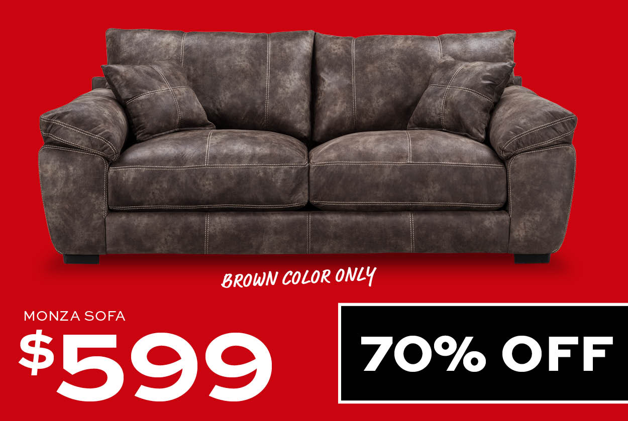 Monza Sofa $599. Brown color only.