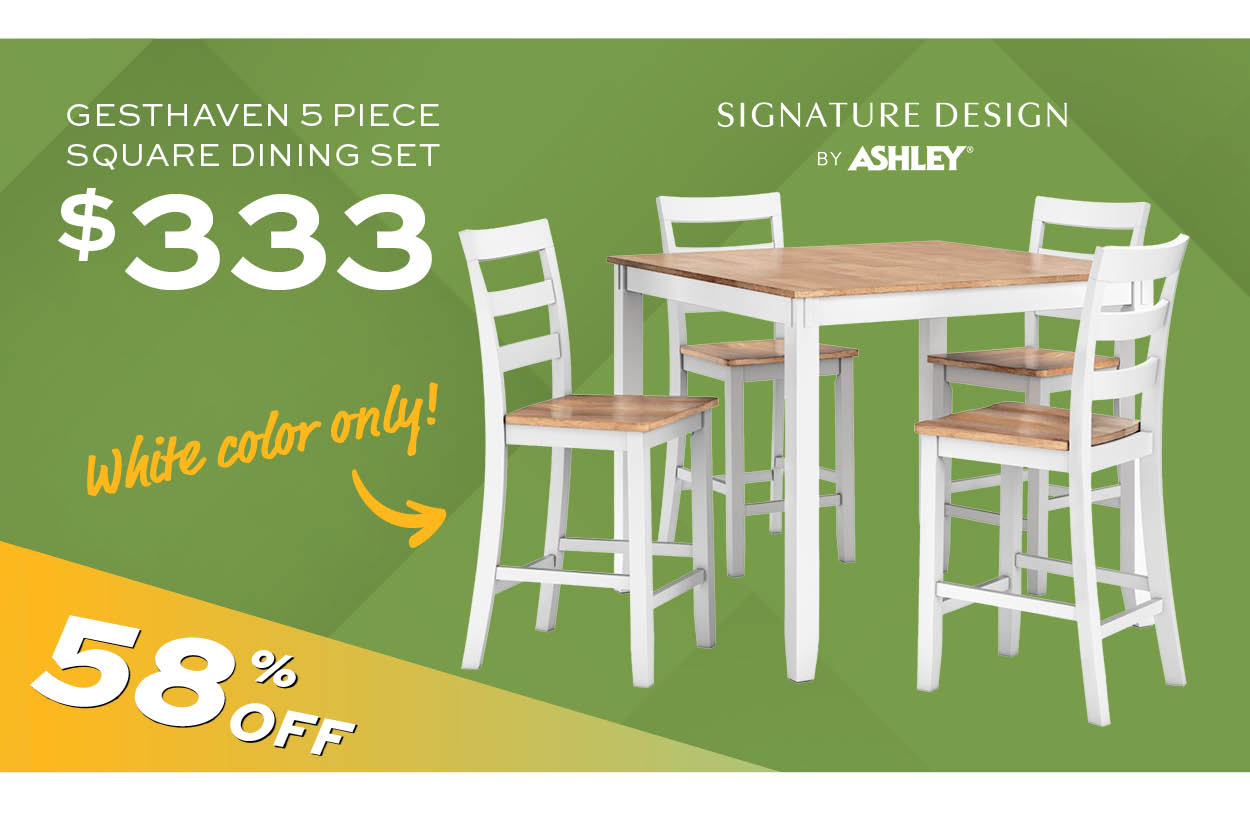 Ashley Gesthaven 5 Piece Square Dining Set $333