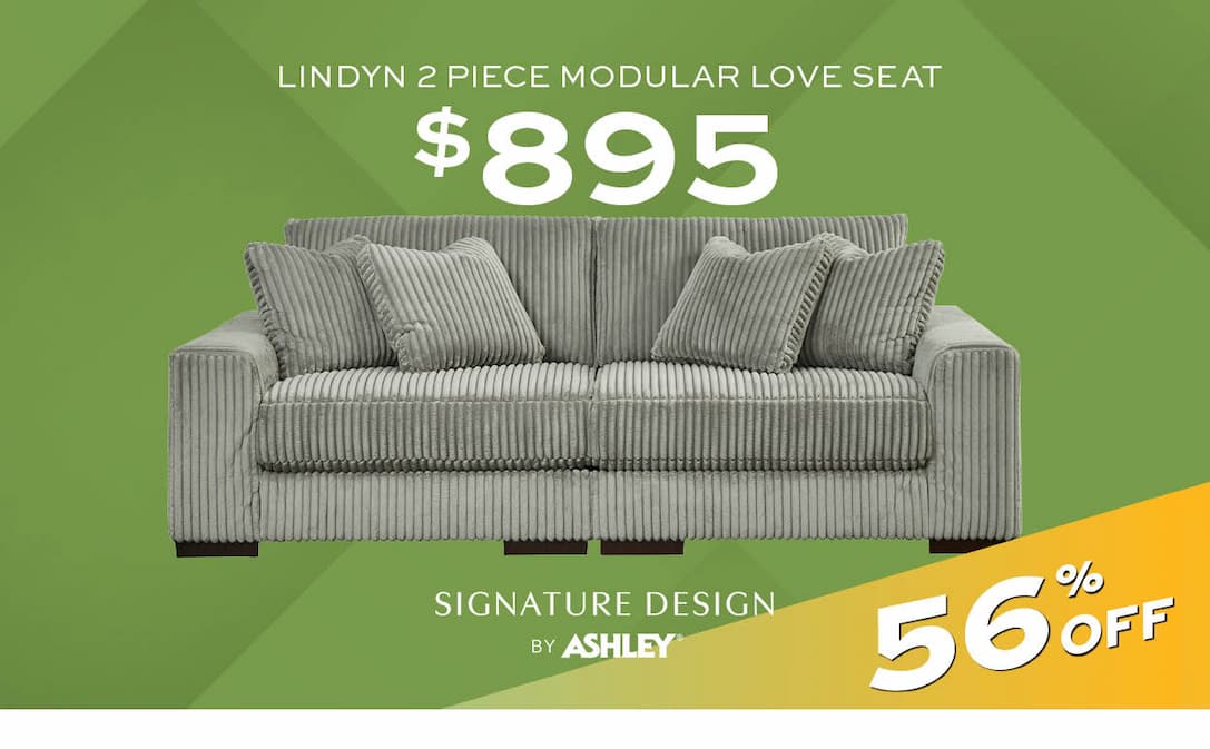 Ashley Lindyn 2 Piece Modular Love Seat $895