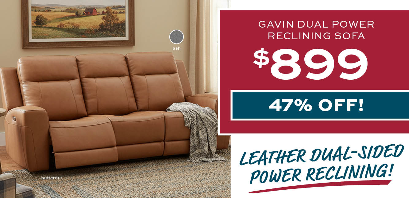 Gavin Dual Power Reclining Sofa $899