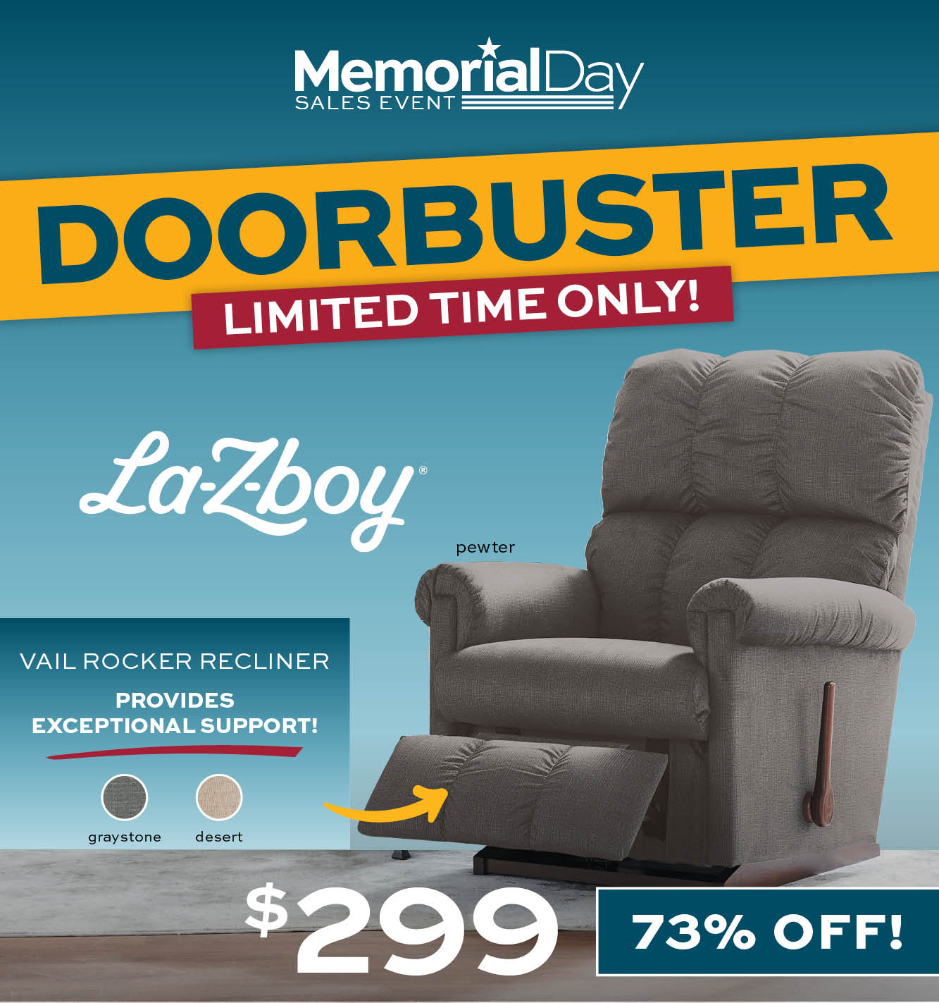 La-Z-Boy Vail Rocker Recliner $299