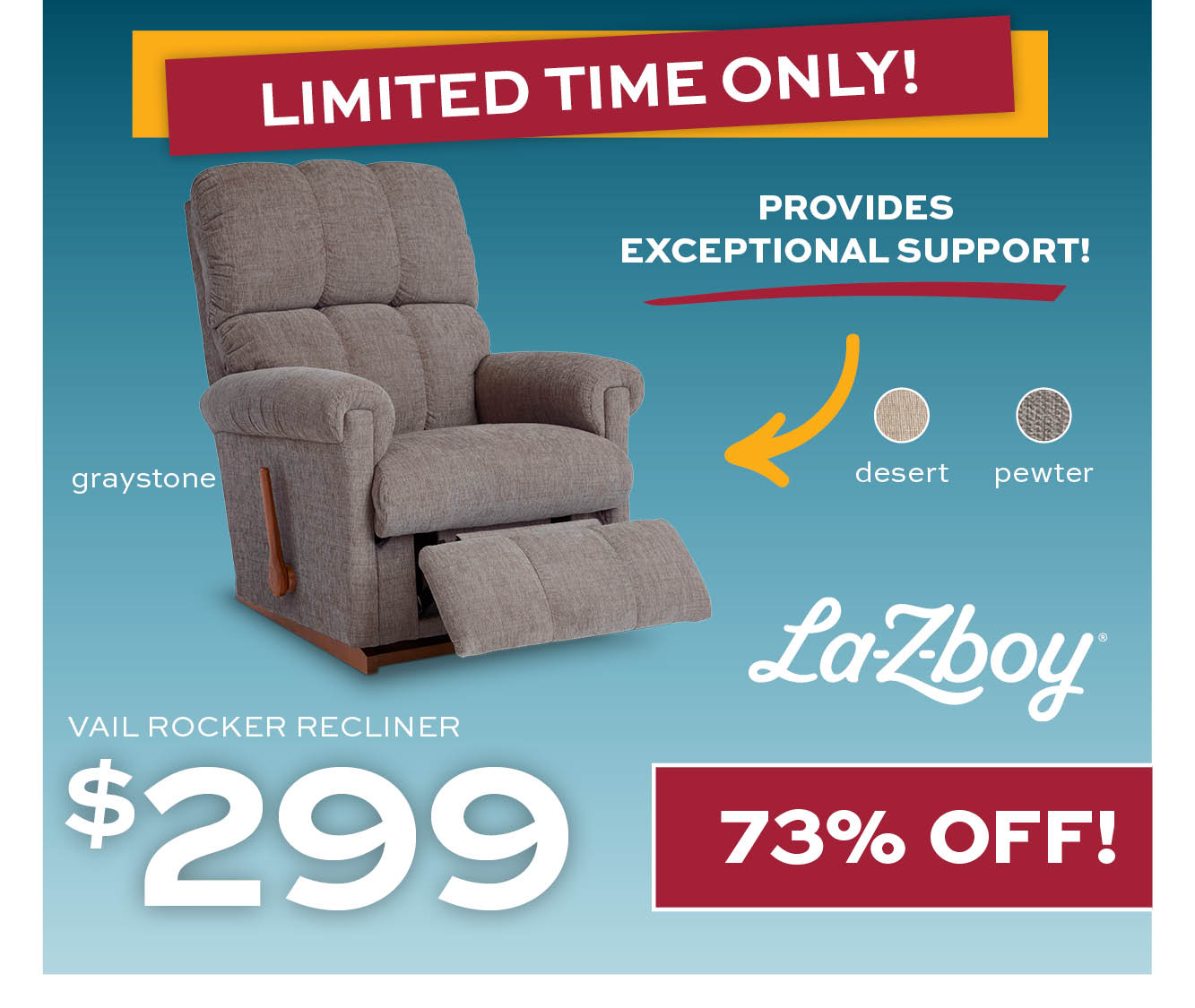 La-Z-Boy Vail Rocker Recliner $299