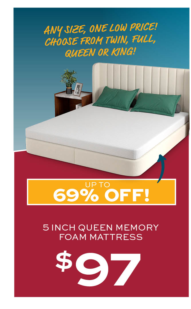 5 Inch Queen Memory Foam Mattress $97