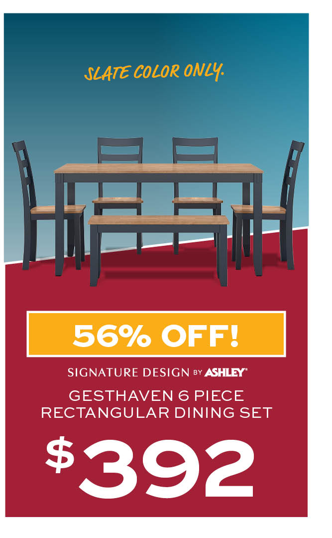 Ashley Gesthaven 6 Piece Rectangular Dining Set $392