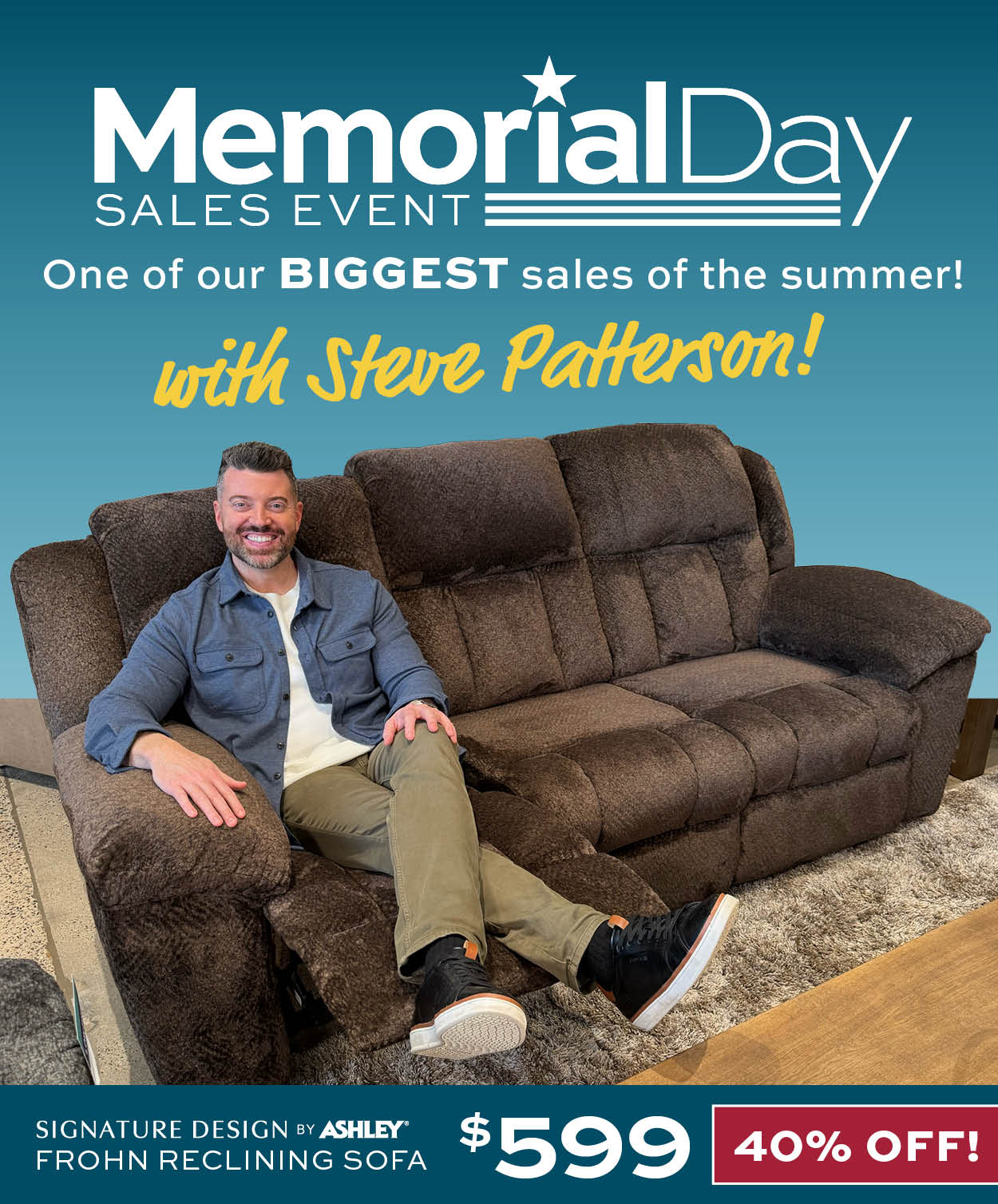 Ashley Frohn Reclining Sofa $599