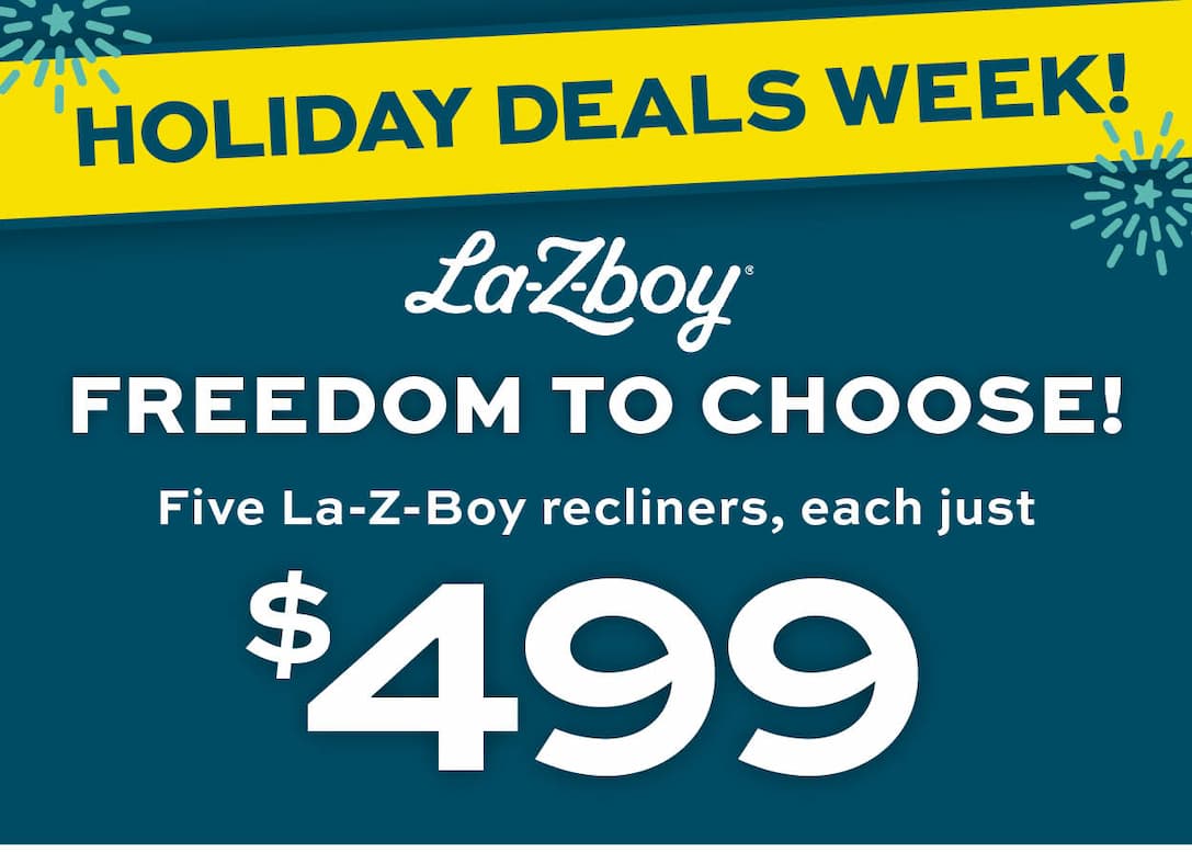 Five La-Z-Boy Recliners, Each Just $499