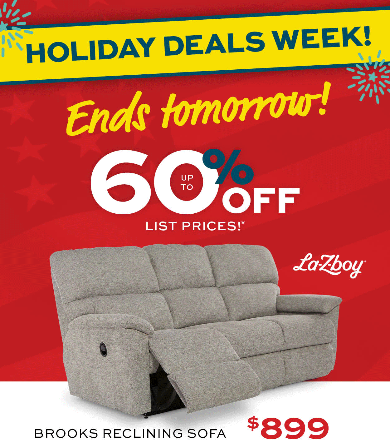 Brooks Reclining Sofa $899