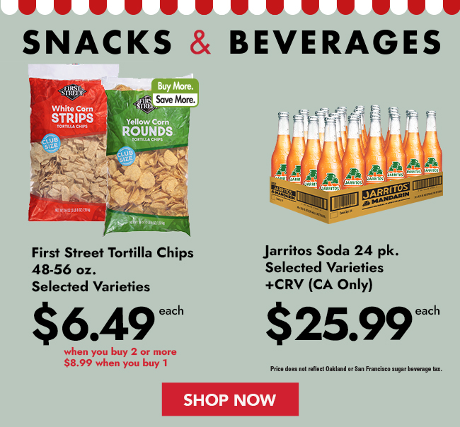 snacks Beverages