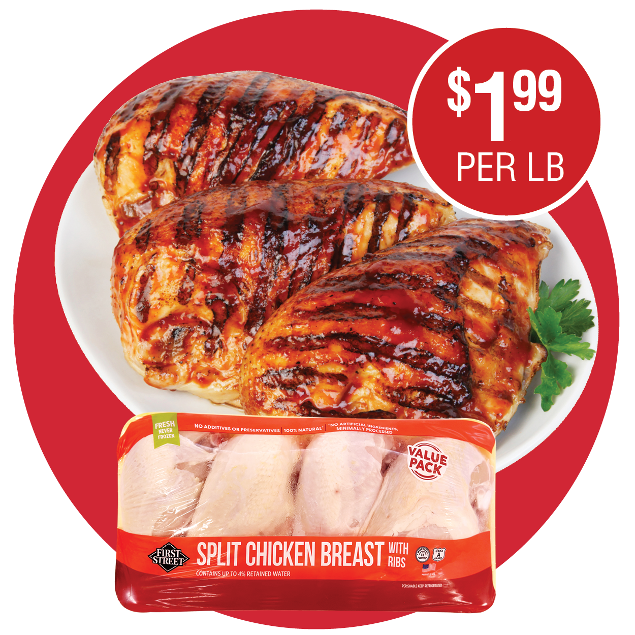 FIRST STREET FRESH CHICKEN SPLIT BREASTS