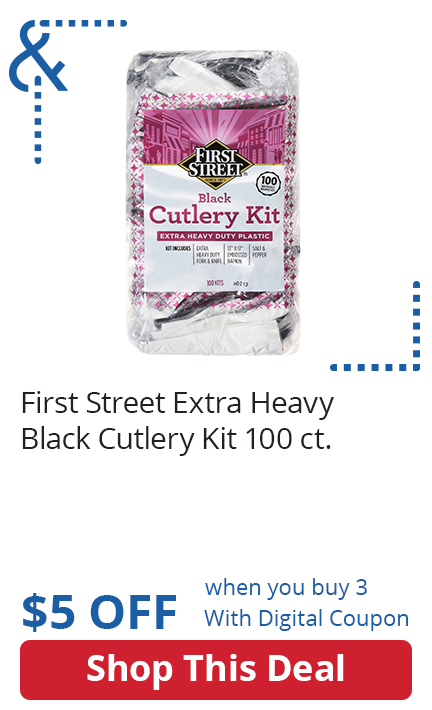 First Street Extra Heavy Duty Black Cutlery Kits