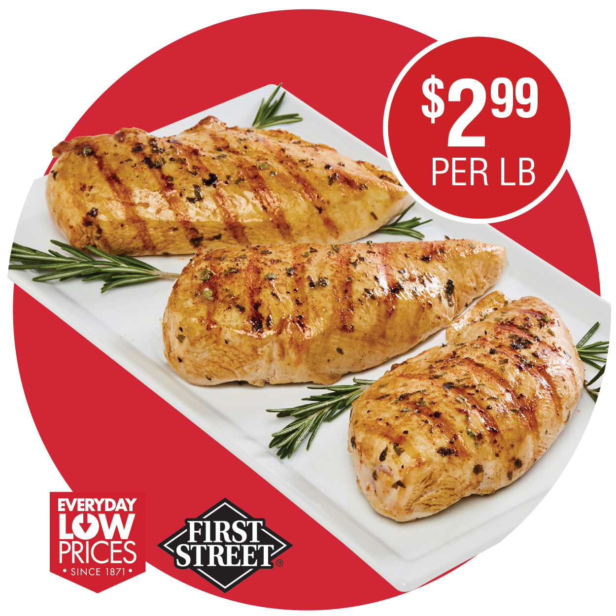 FIRST STREET FRESH BONELESS SKINLESS CHICKEN BREASTS