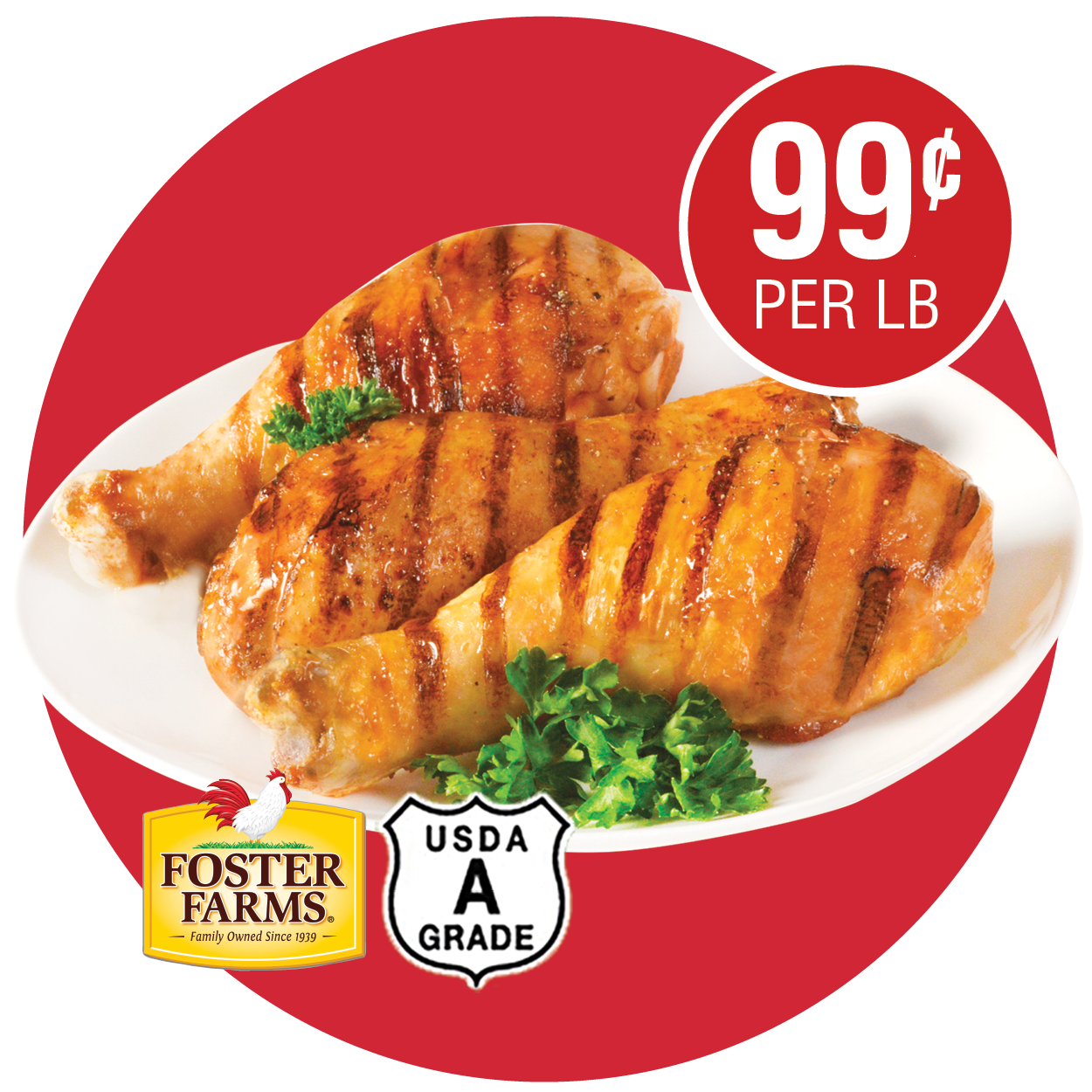 FOSTER FARMS FRESH CHICKEN DRUMSTICKS