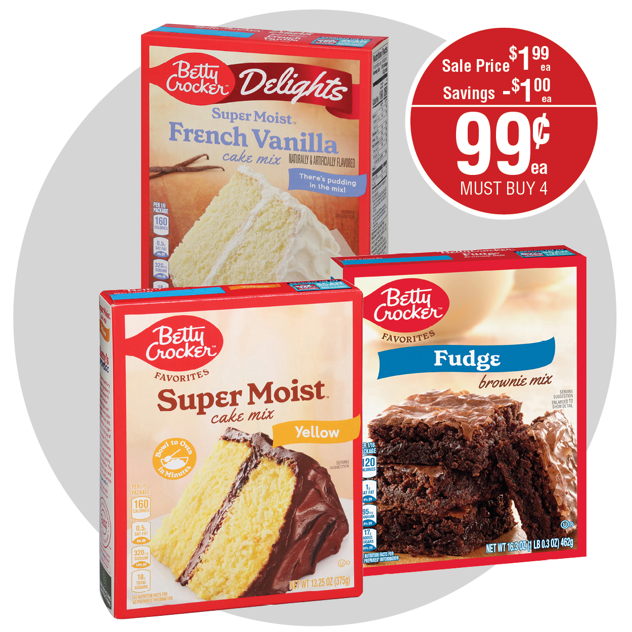 BETTY CROCKER CAKE OR BROWNIE MIX