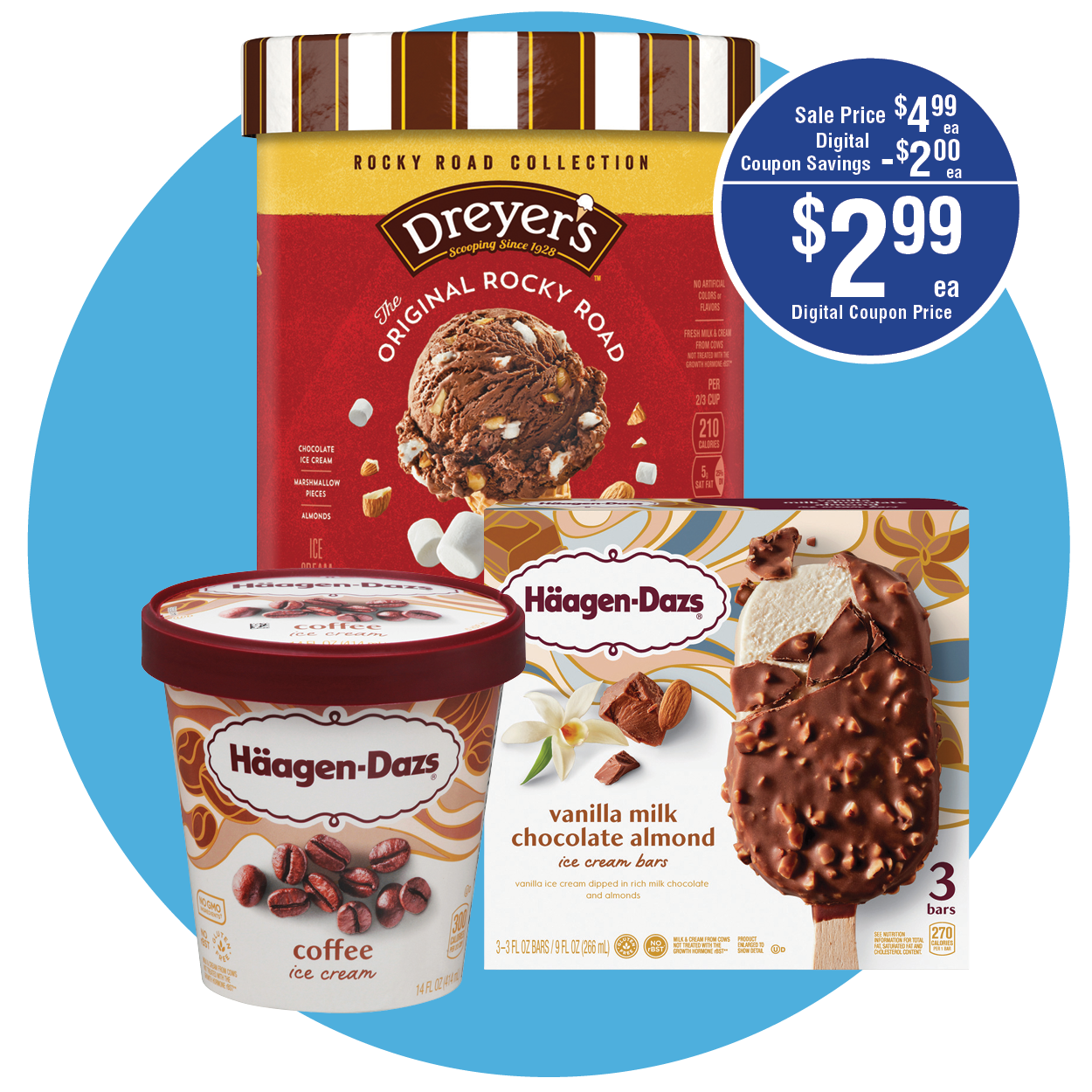 DREYER'S ICE CREAM , HÄAGEN-DAZS ICE CREAM OR BARS