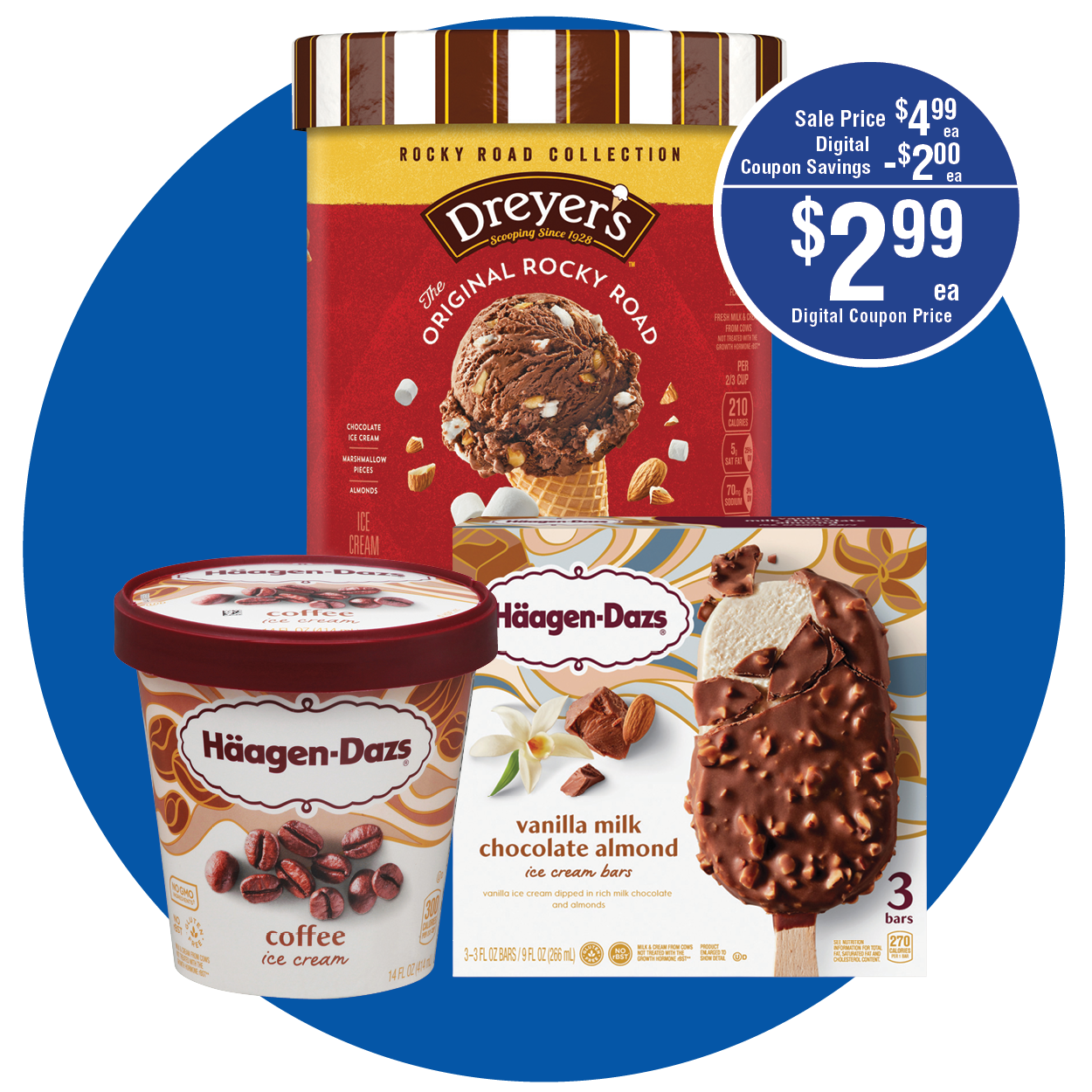 DREYER'S ICE CREAM, HÄAGEN-DAZS ICE CREAM OR BARS