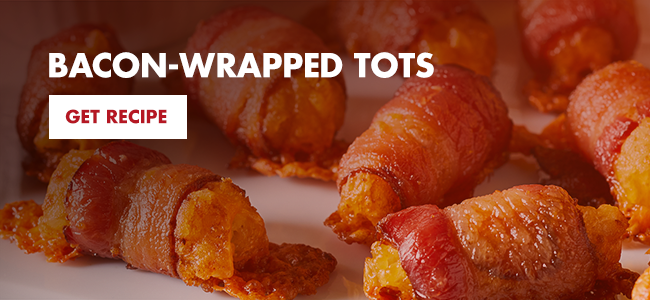 Bacon-wrapped Tots recipe