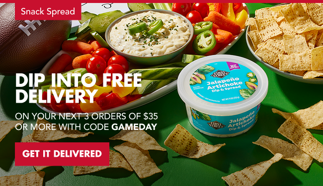 Dip into FREE DELIVERY (Artichoke dip)