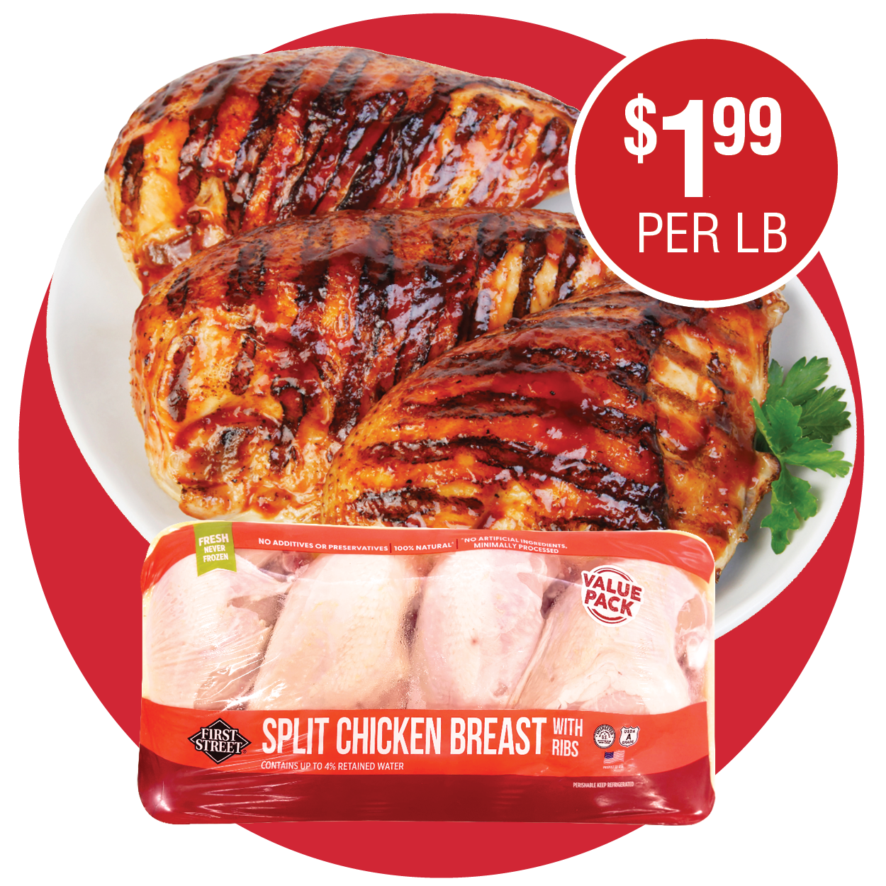 FIRST STREET CHICKEN SPLIT BREASTS