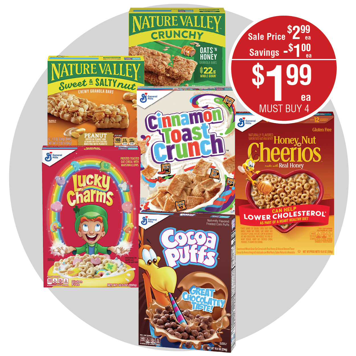 GENERAL MILLS CEREAL OR NATURE VALLEY GRANOLA BARS