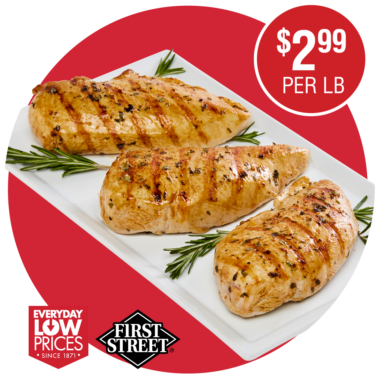 FIRST STREET FRESH BONELESS SKINLESS CHICKEN BREASTS