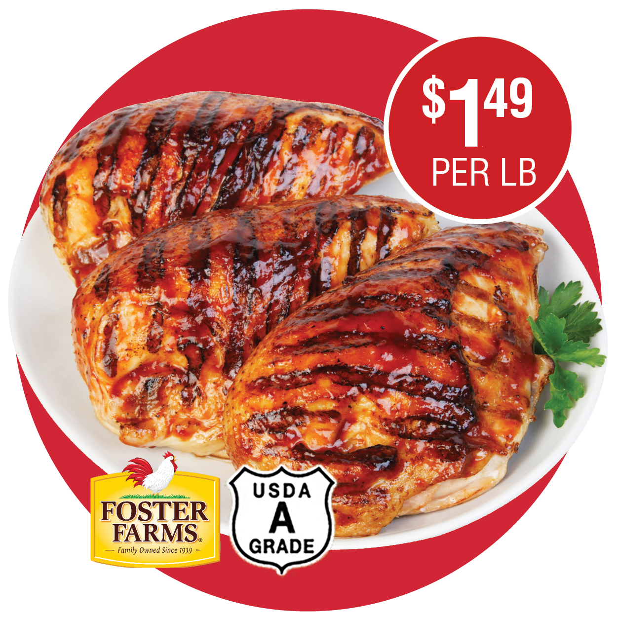 FOSTER FARMS FRESH CHICKEN HALF BREASTS