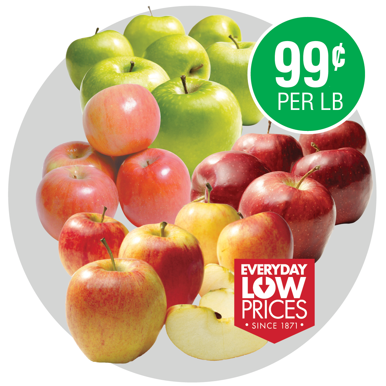 FUJI, GALA, RED DELICIOUS OR GRANNY SMITH APPLES