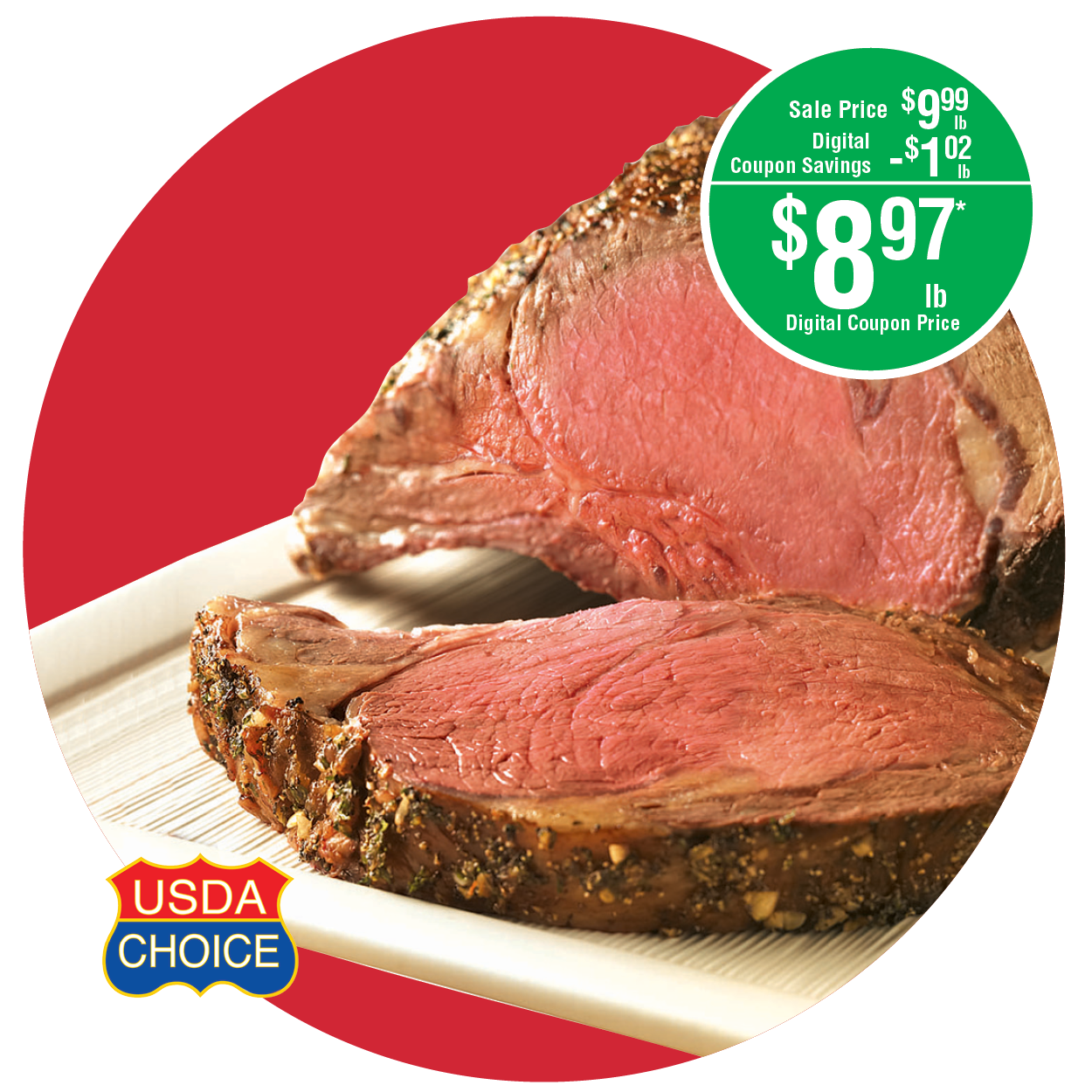 USDA CHOICE BEEF RIB EYE ROAST