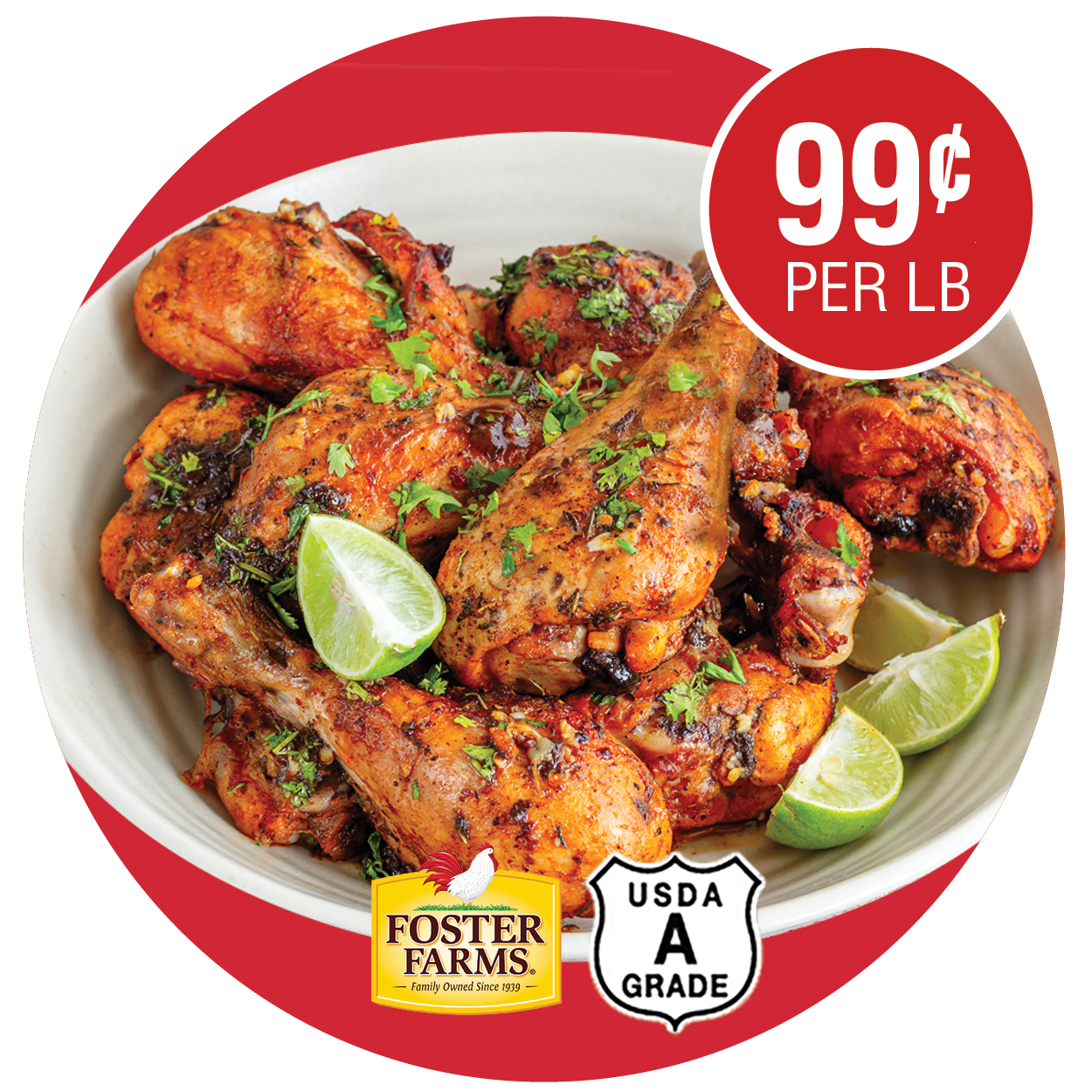 FOSTER FARMS FRESH CHICKEN DRUMSTICKS